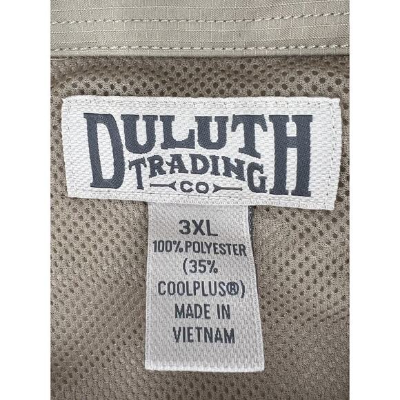 Duluth Trading Shirt Mens 3XL Khaki Action Cool Plus Vented Hiking Fishing - Picture 7 of 8